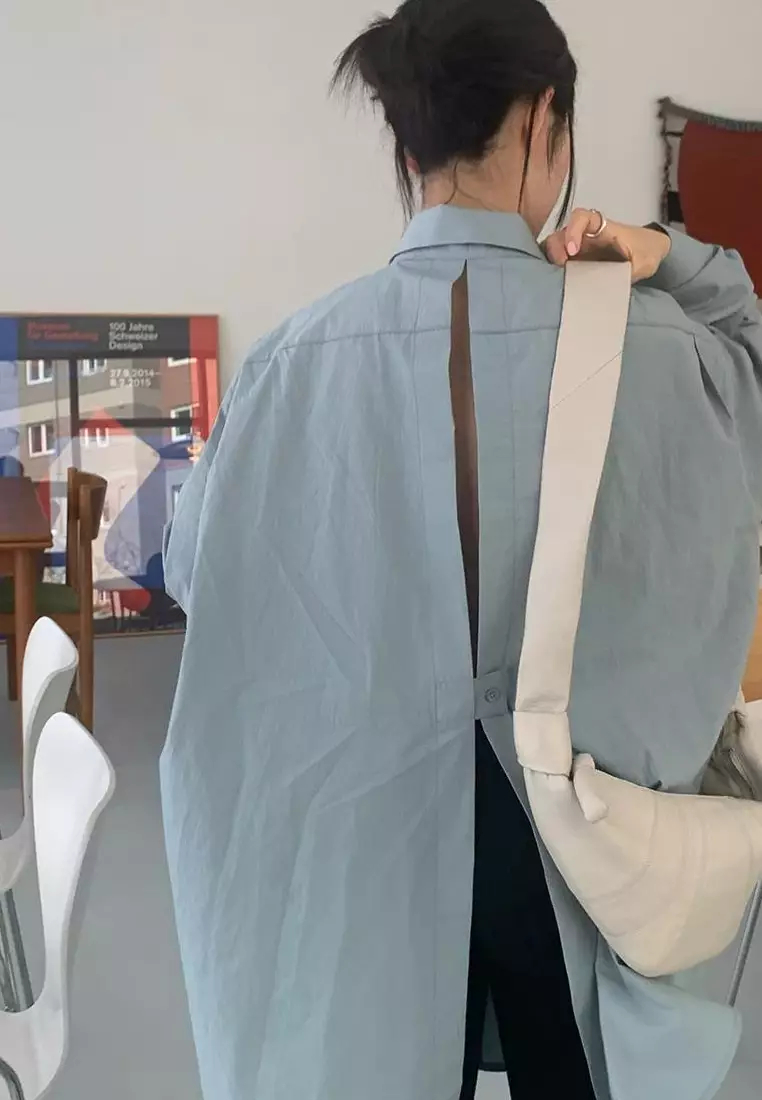  Brand new elegant back hollow long sleeve shirt top K092505-BE