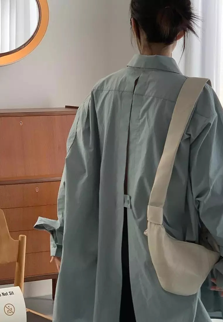  Brand new elegant back hollow long sleeve shirt top K092505-BE