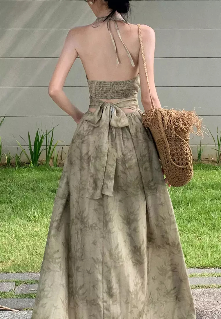 2024 New Romantic Suspender Long Dress K07103