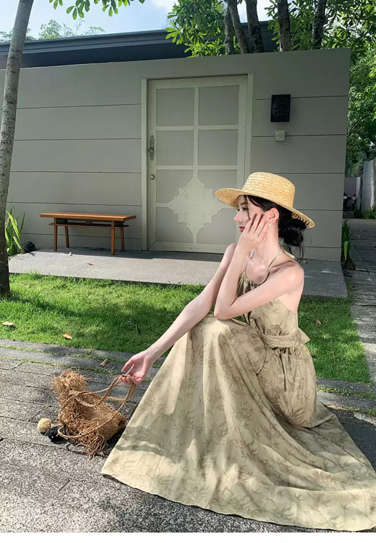 2024 New Romantic Suspender Long Dress K07103