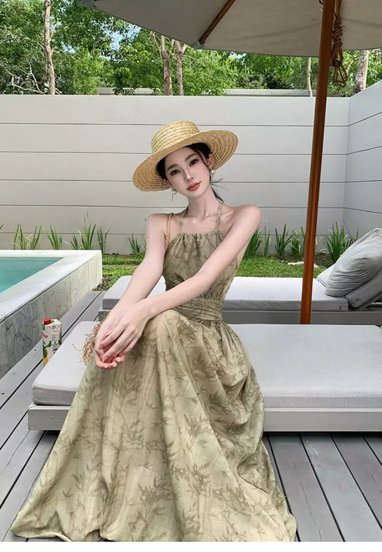 2024 New Romantic Suspender Long Dress K07103