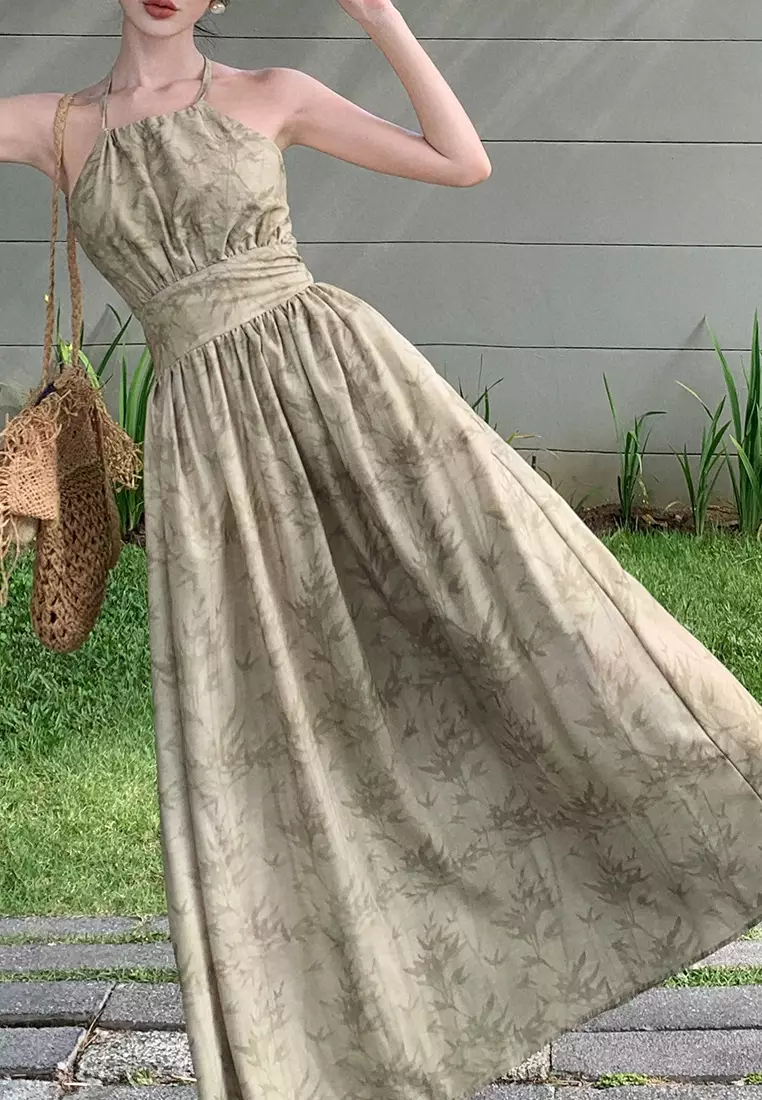 2024 New Romantic Suspender Long Dress K07103