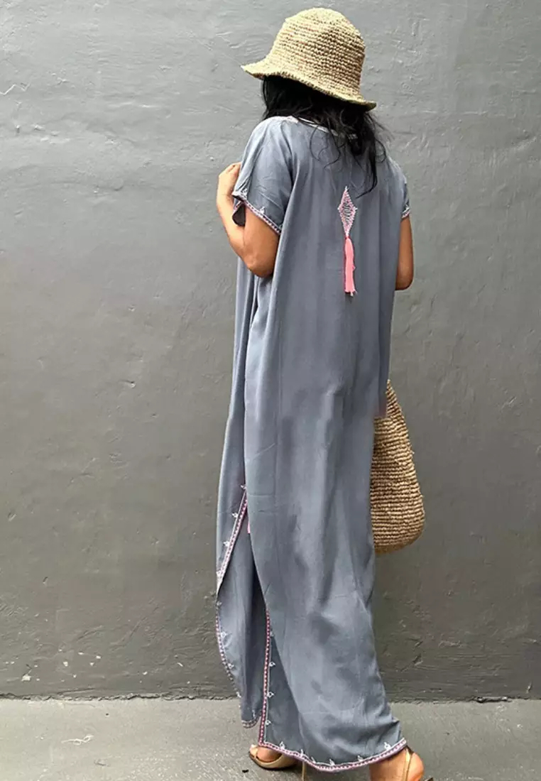 Fashionable new ethnic lace pattern dress K061706BK