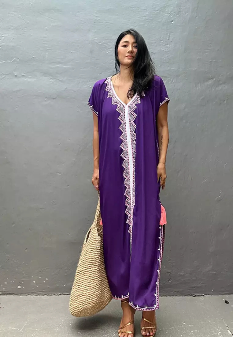 Fashionable new ethnic lace pattern dress K061706BK