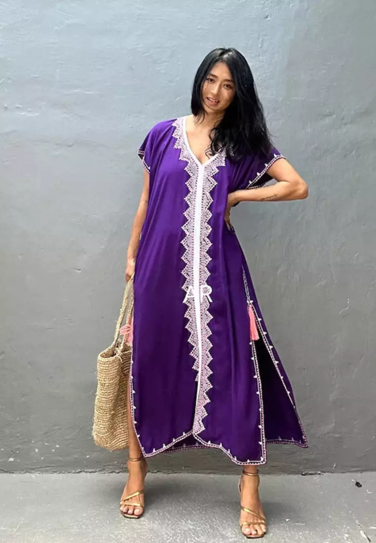 Fashionable new ethnic lace pattern dress K061706BK