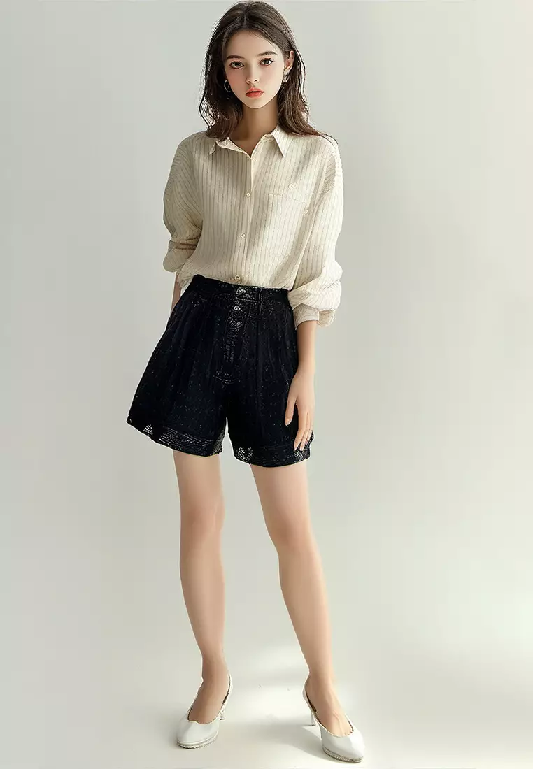 Striped lapel style shirt CA24091130BE