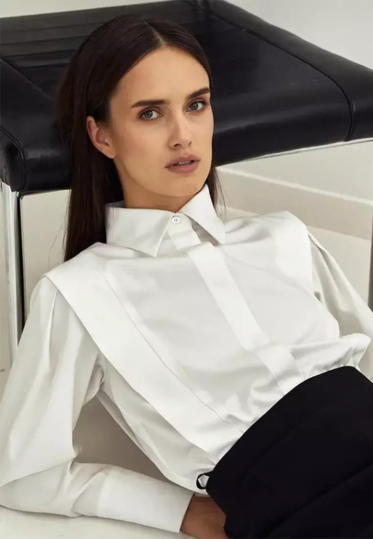 Fashionable commuting style and design long-sleeved shirt top A121820W