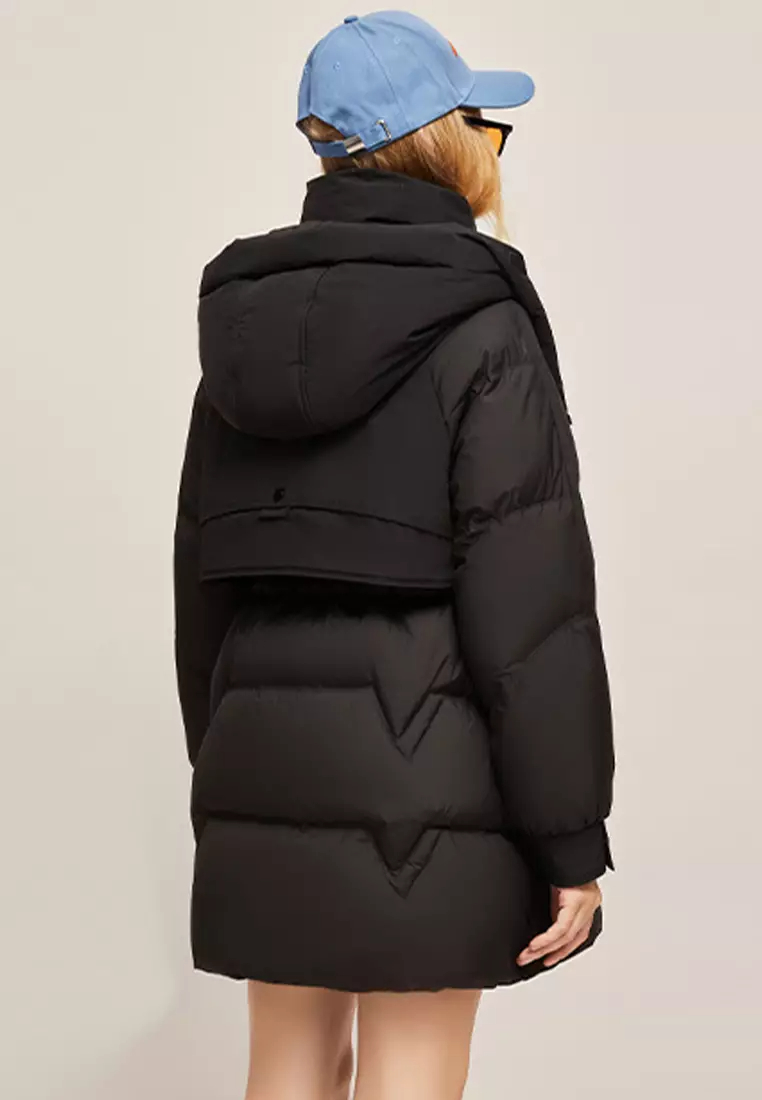 New High quality duck down hooded women's down jacket A122002BK