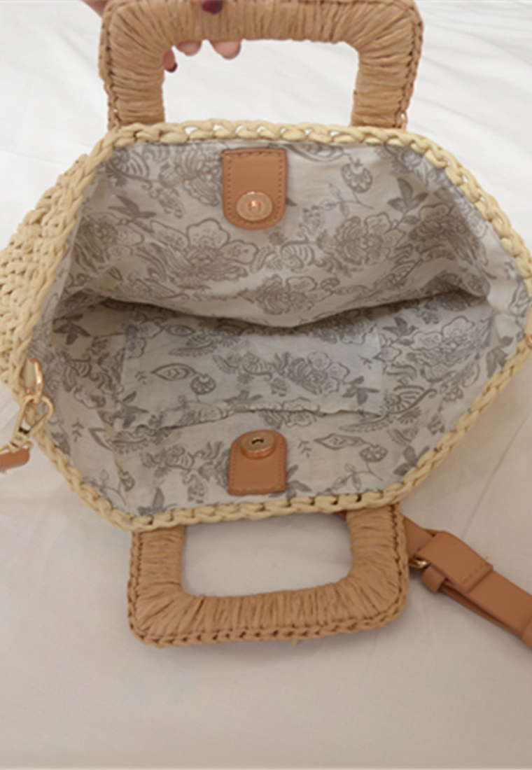 New Hand-woven Crossbody Handbag Basket Bag With Lining CA24062009BL-sunnydaysweety