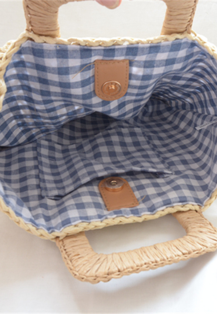 New Hand-woven Crossbody Handbag Basket Bag With Lining CA24062009BL-sunnydaysweety