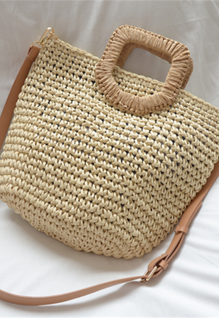 New Hand-woven Crossbody Handbag Basket Bag With Lining CA24062009BL-sunnydaysweety