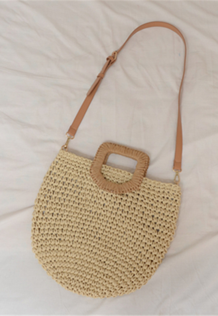 New Hand-woven Crossbody Handbag Basket Bag With Lining CA24062009BL-sunnydaysweety