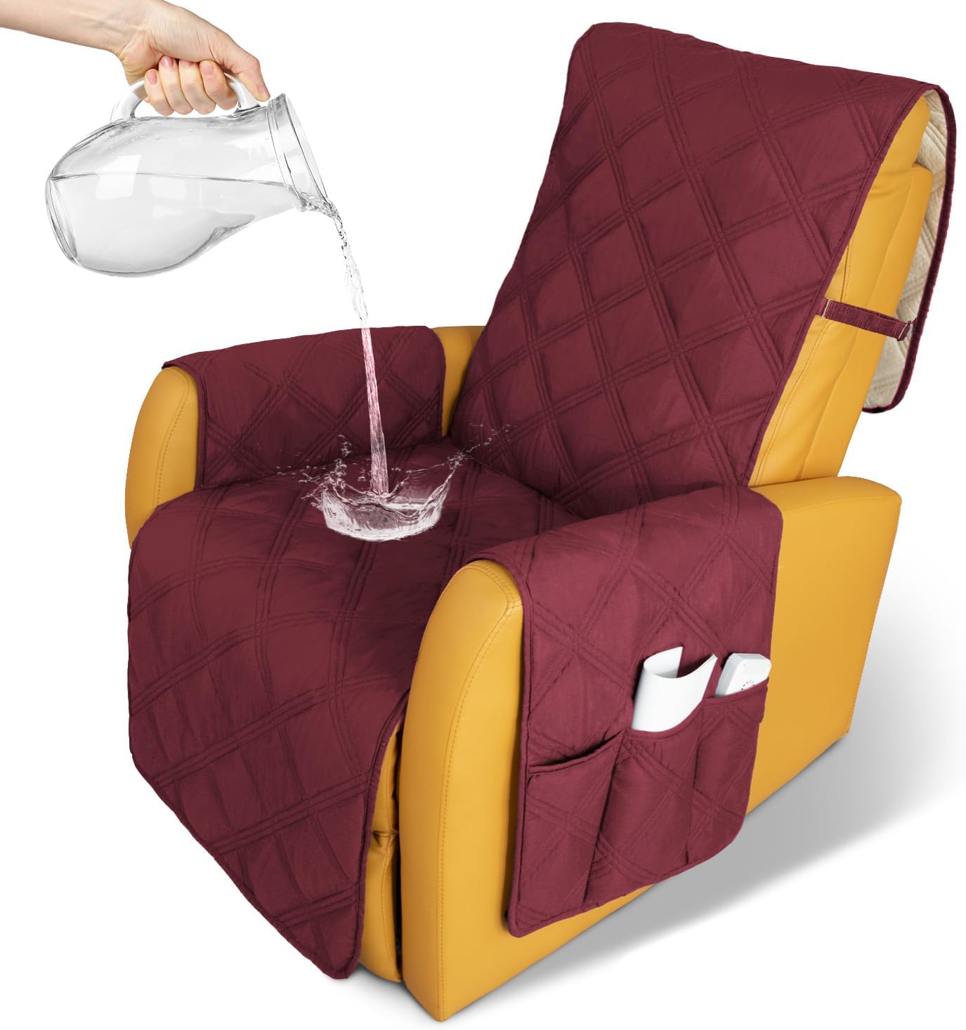 Recliner Chair Covers Waterproof with Non-Slip Furniture Protector Sofa Slipcover for Children, Sofa Covers for Dogs