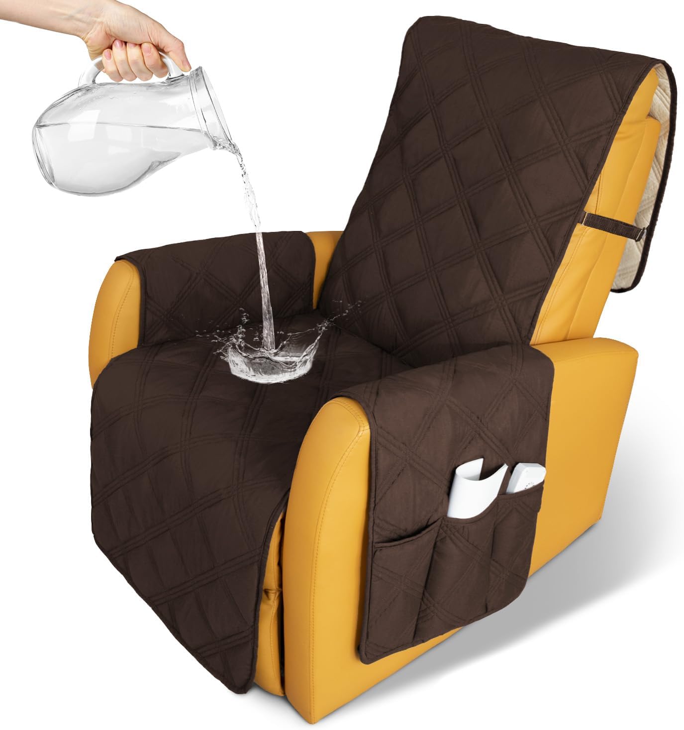 Recliner Chair Covers Waterproof with Non-Slip Furniture Protector Sofa Slipcover for Children, Sofa Covers for Dogs