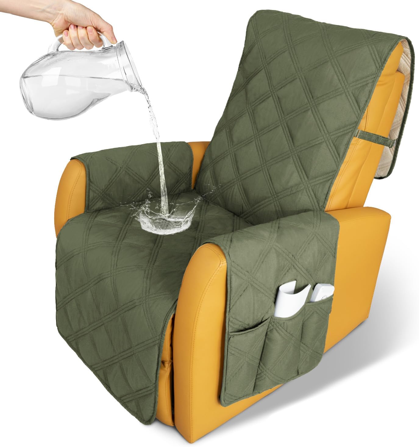 Recliner Chair Covers Waterproof with Non-Slip Furniture Protector Sofa Slipcover for Children, Sofa Covers for Dogs