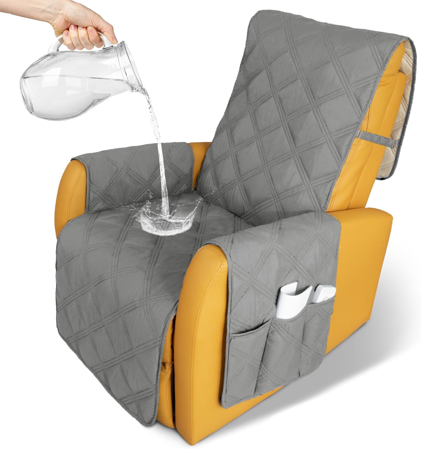 Recliner Chair Covers Waterproof with Non-Slip Furniture Protector Sofa Slipcover for Children, Sofa Covers for Dogs