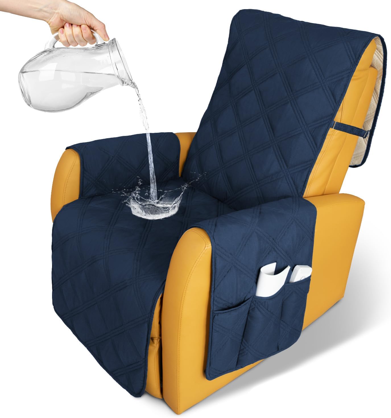 Recliner Chair Covers Waterproof with Non-Slip Furniture Protector Sofa Slipcover for Children, Sofa Covers for Dogs