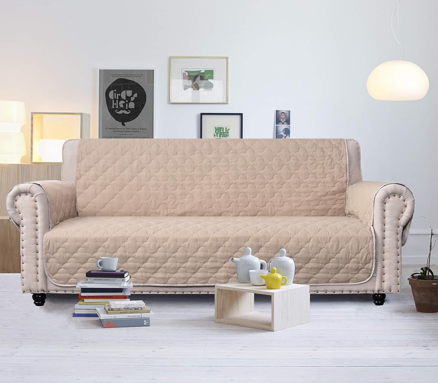 Waterproof Nonslip Recliner Cover Stay in Place Dog Couch Chair Cover Furniture Protector Ideal Sofa Slipcovers for Pets and Kids