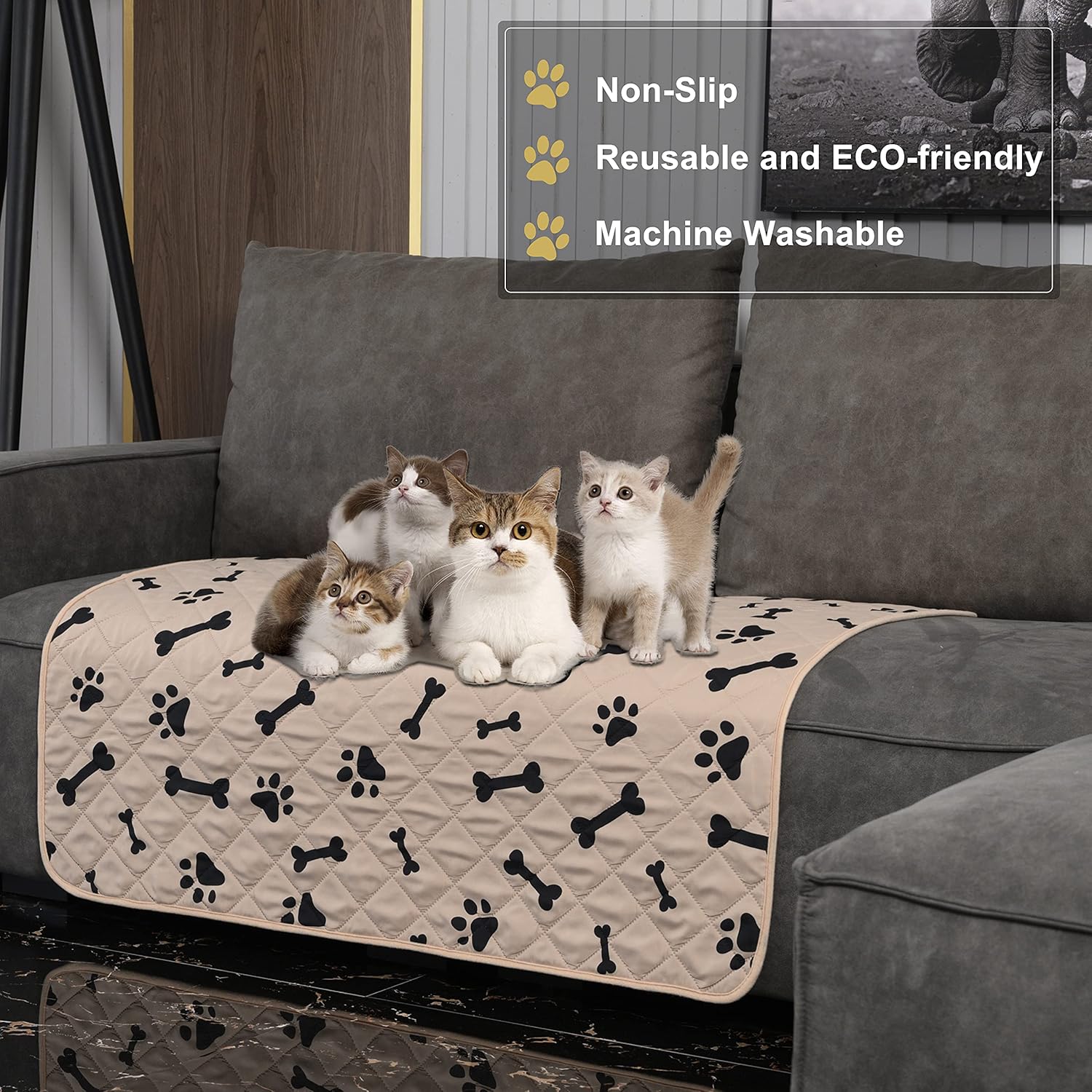 宠物尿垫为小型狗训练可洗的小狗垫防滑可重复使用的防水狗箱垫宠物地毯