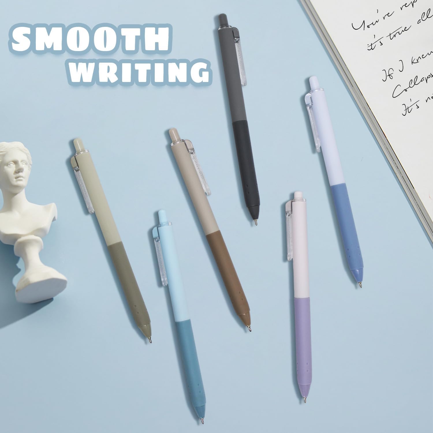 Retractable Ballpoint Pens Black Ink 0.7mm Pens Writing Pen Office Fine Ball Point Pen for Journaling