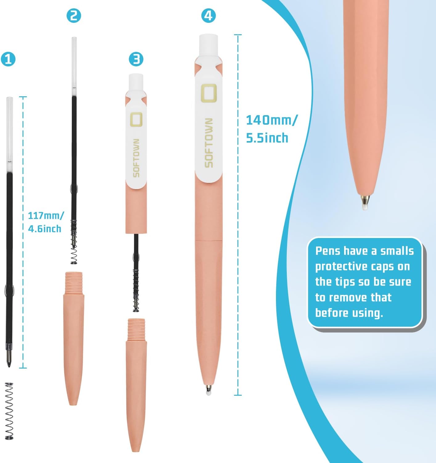 Ballpoint Pens 0.7mm Pens Black Ink Retractable Writing Pen Office Fine Ball Point Pen for Journaling