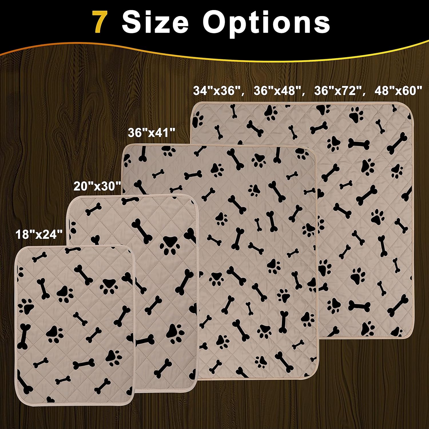 宠物尿垫为小型狗训练可洗的小狗垫防滑可重复使用的防水狗箱垫宠物地毯