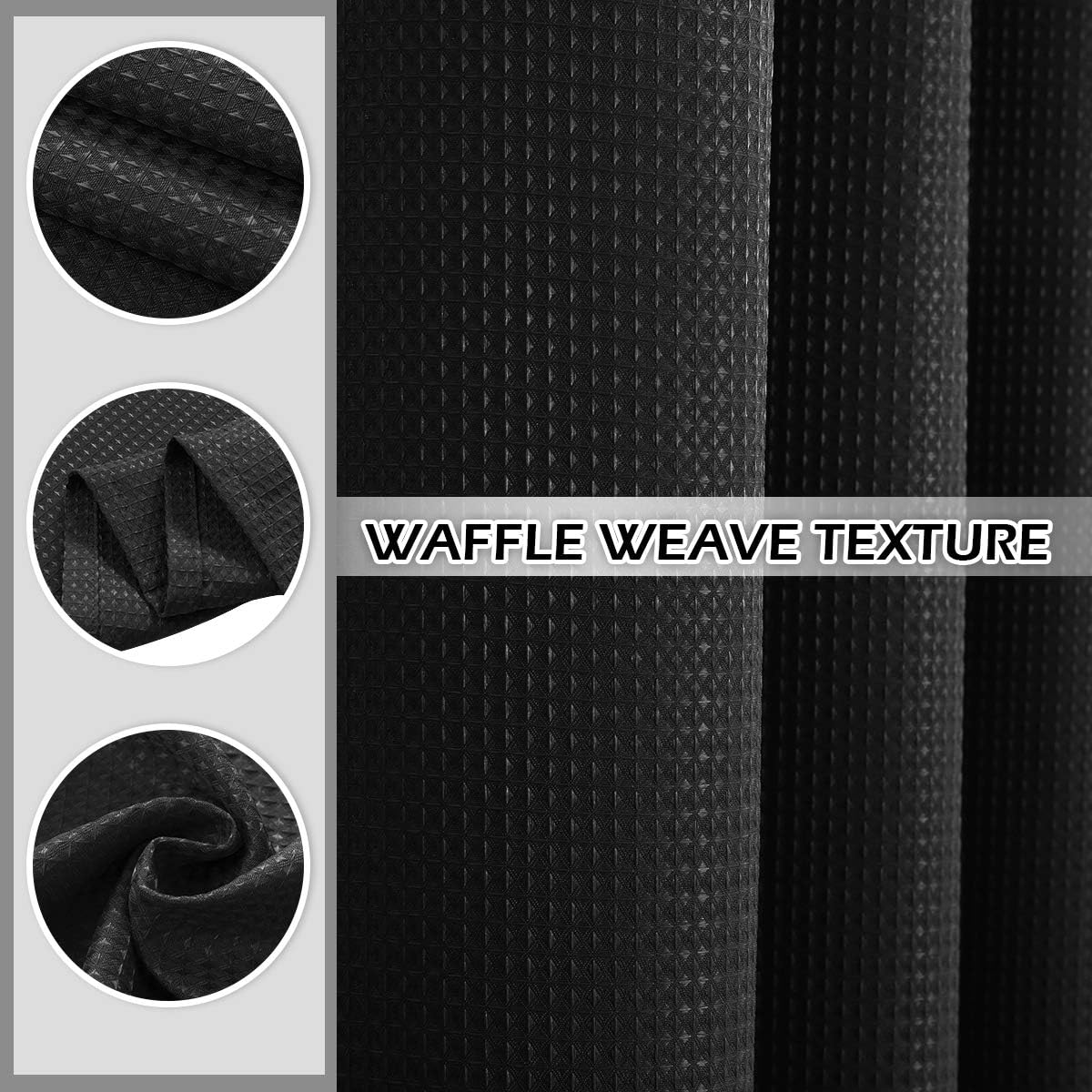 Bathroom Shower Curtains Waffle Waterproof Shower Curtains Farmhouse Modern Rectangle Textured Bathroom Shower Curtains with Hooks Decorative Shower Room