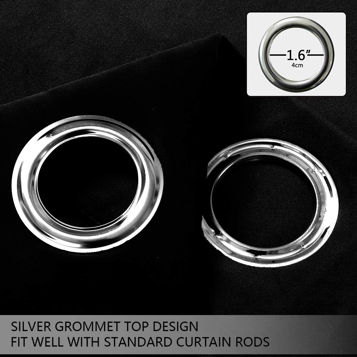 Velvet Blackout Curtains Long Light Blocking Grommet Velvet Window Curtain Panels Set of 2 Heat Insulated Curtains Blackout Thermal Velvet Curtain Panels for Bedroom 2 Panels