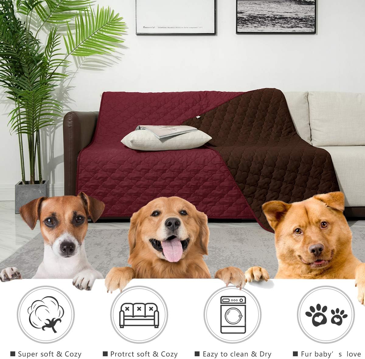 Dog Bed Covers Dog Rugs Pet Pads Puppy Pads Washable Pee Pads for Dog Blankets for Couch Protection Super Soft Pet Bed Covers for Dog Training Pads 1 Piece