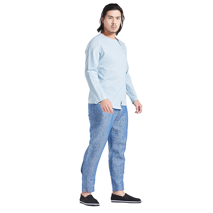 Modern Hanfu Crew Neck Shirt-Model-Shot002