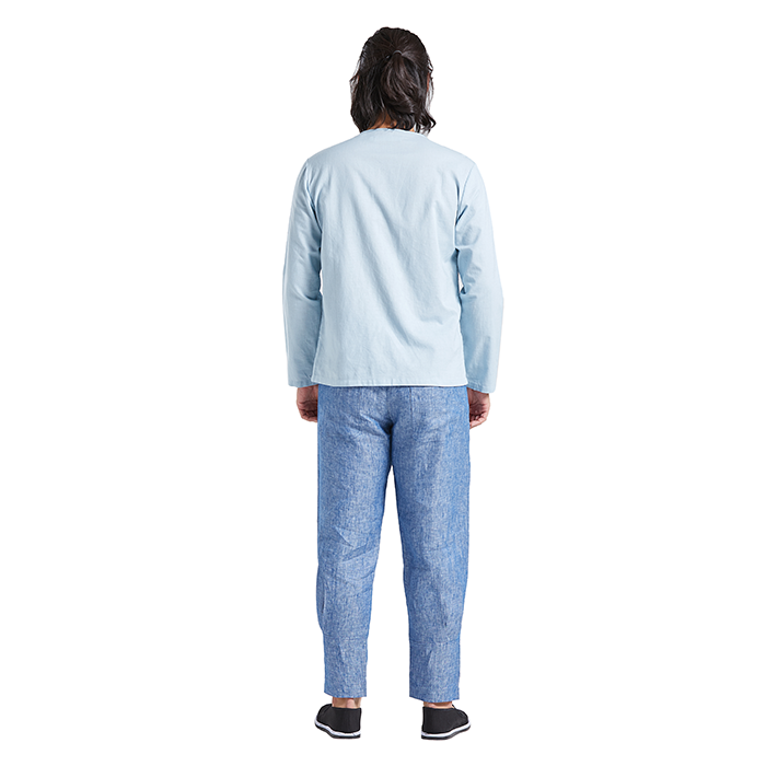 Modern Hanfu Crew Neck Shirt-Model-Shot003