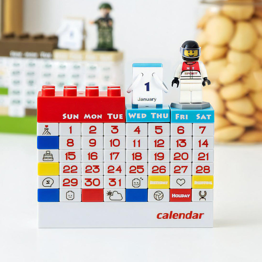 DIY Perpetual Calendar Building Bricks Multicolor Blocks Home Decor