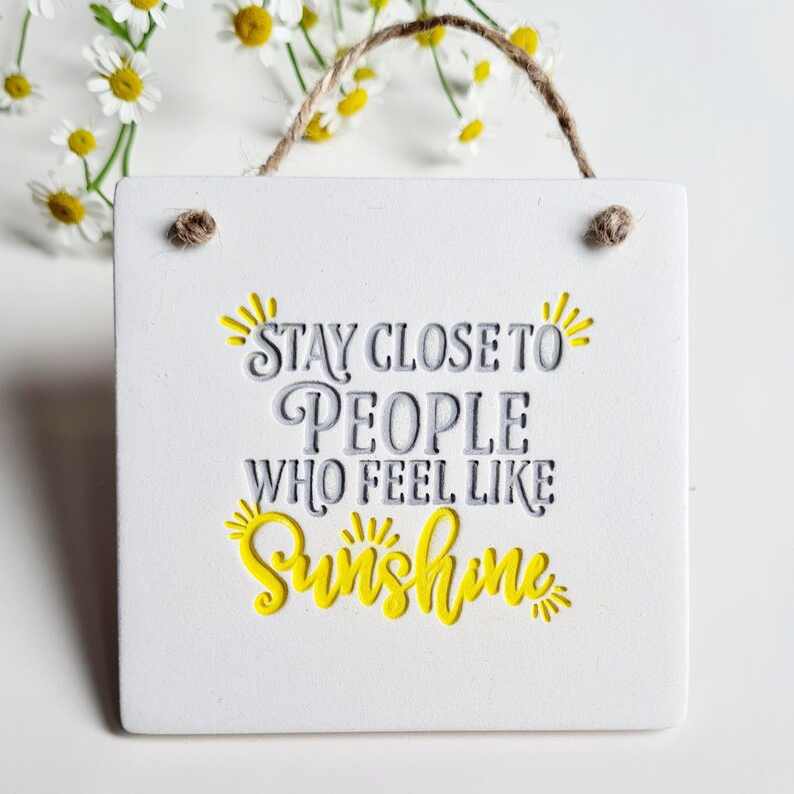 Handmade Clay Plaque-Be A Rainbow In Someone Else's Cloud