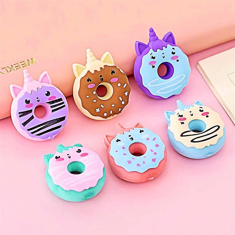 🏫Cute Back to School Gifts❤️-Unicorn Donut Shaped Eraser🦄