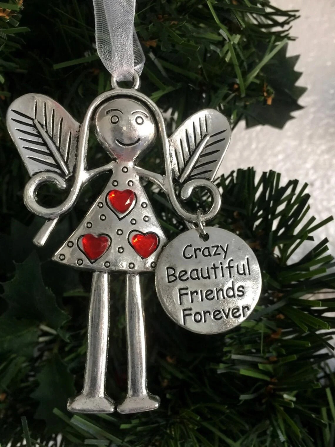 👼Crazy Beautiful Friends Forever - Angel Ornament Christmas Gift