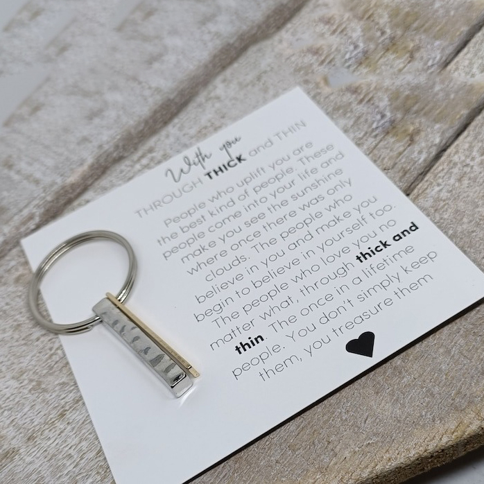 Valentines present-Couples romantic Thick and Thin keyring