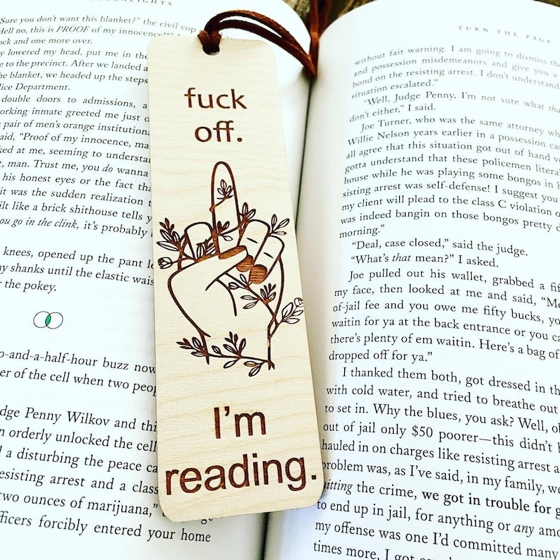 📖🔖Wooden Bookmark - F*ck Off, I’m Reading