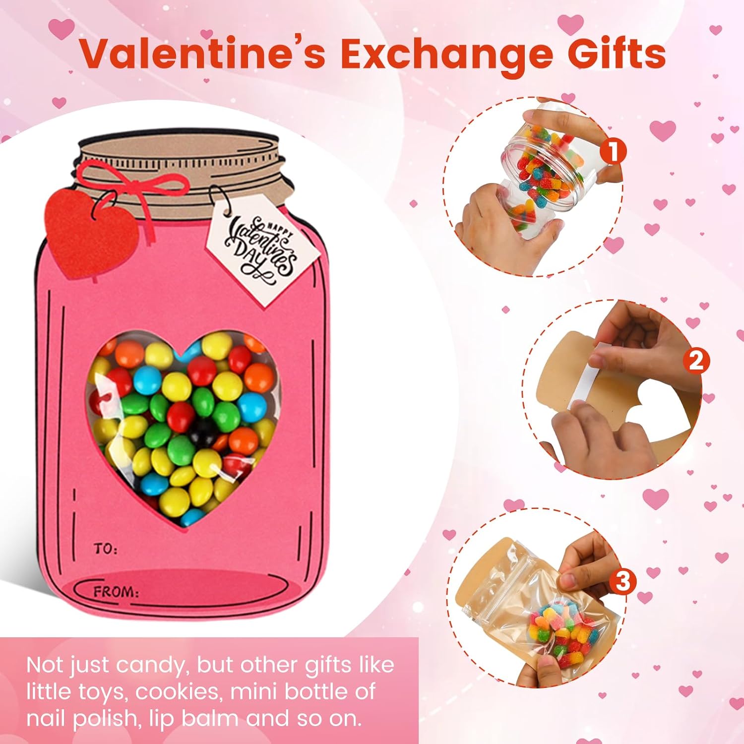 🔥Last Day: Buy 1 Get 49 Free - 💖Mason Jar Happy Valentines Day Cards🍬