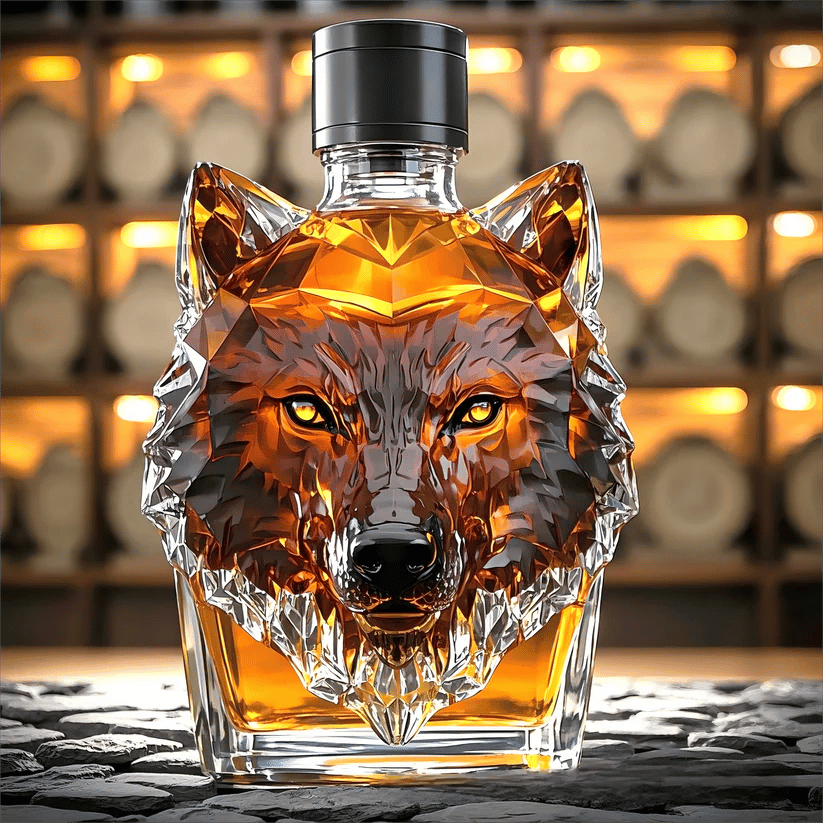 ⏰Pre-tariff Hike Clearance Sale: Save 49%-Limited Edition “Howl's Haven: Wolf - Crested Whiskey Bottle”