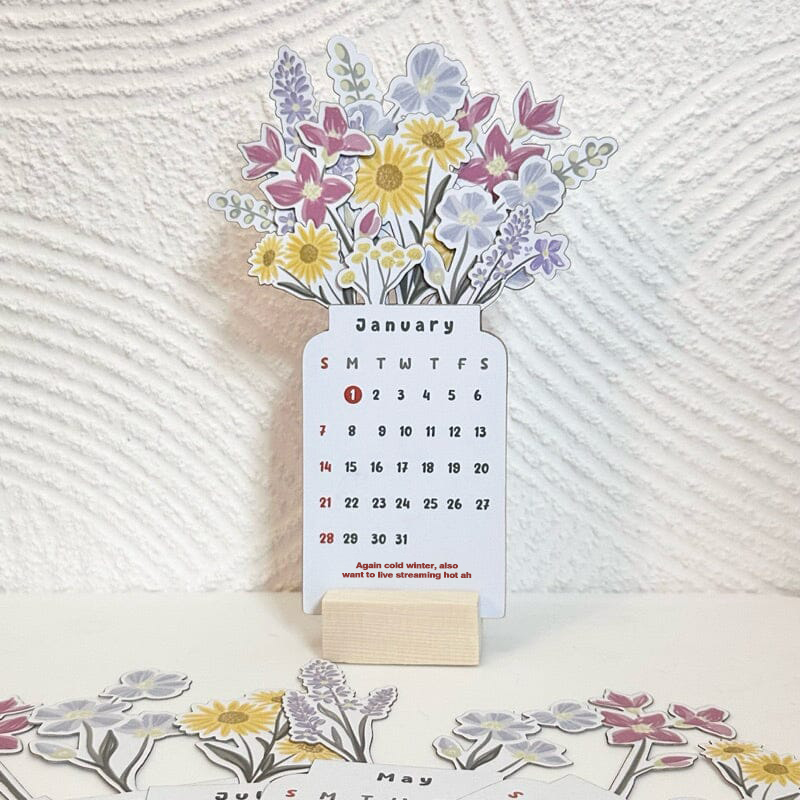 🌷Best Christmas Gift🎁--2024 Bloomy Flowers Desk Calendar📅