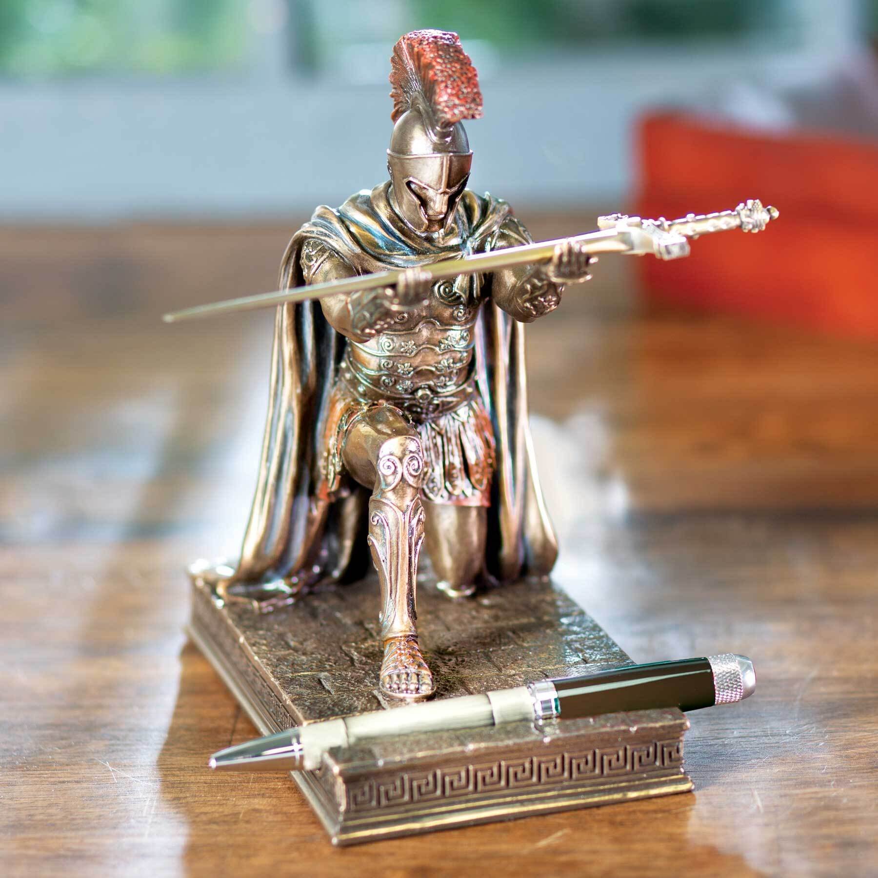 Greece commander statue desk decoration pen holder