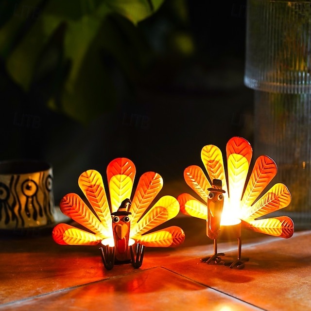 🥰🎁Colorful Turkey Metal Tea Light Candle Holder | Thanksgiving Tabletop Decoration