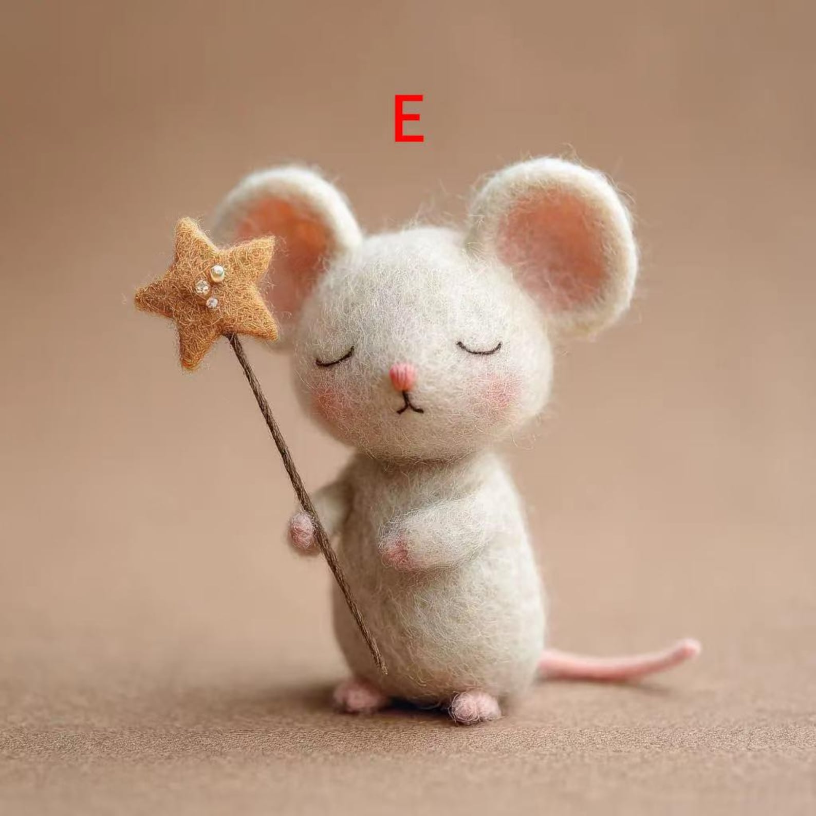 Charming Handmade Felt Mouse with Star