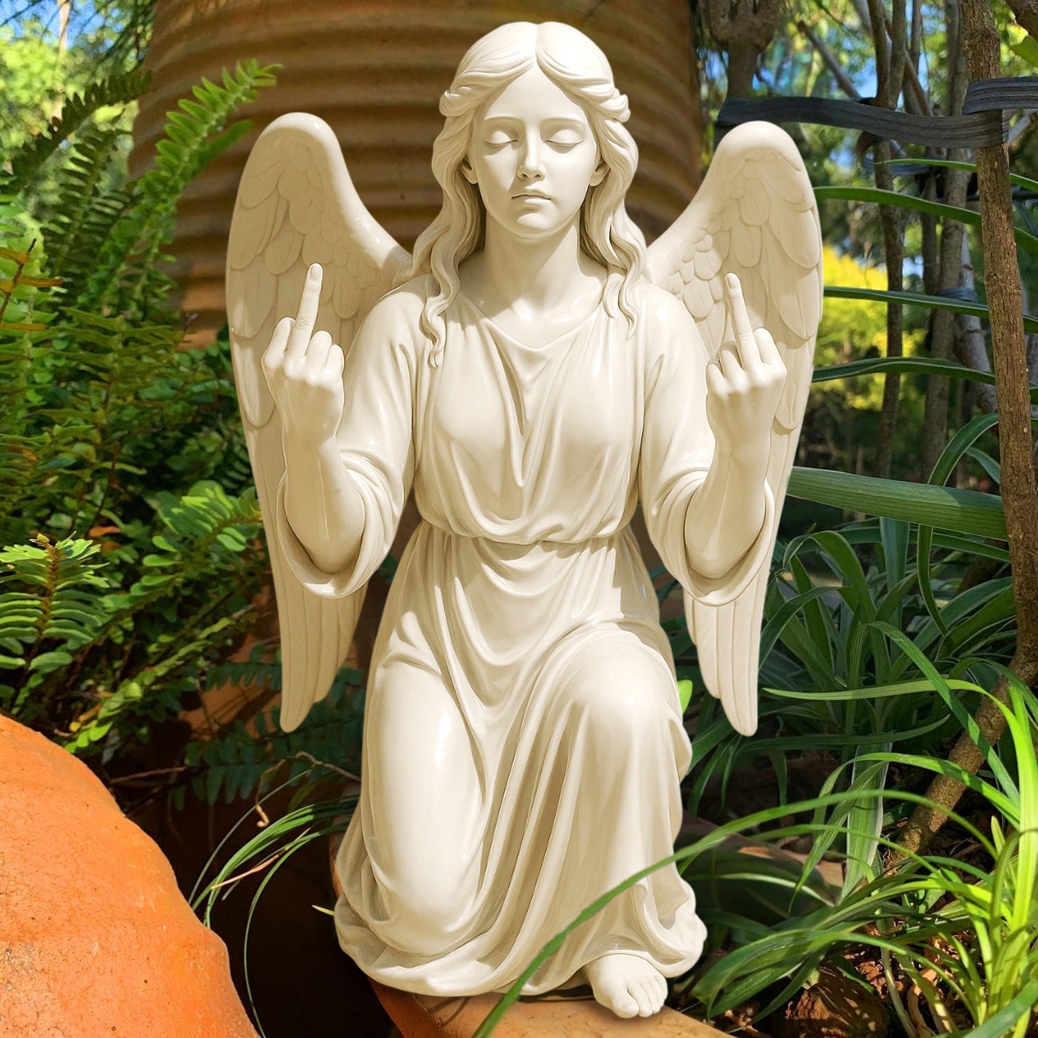 Prayer Angel with Attitude - The original “Talk to the Hand” icon🖕