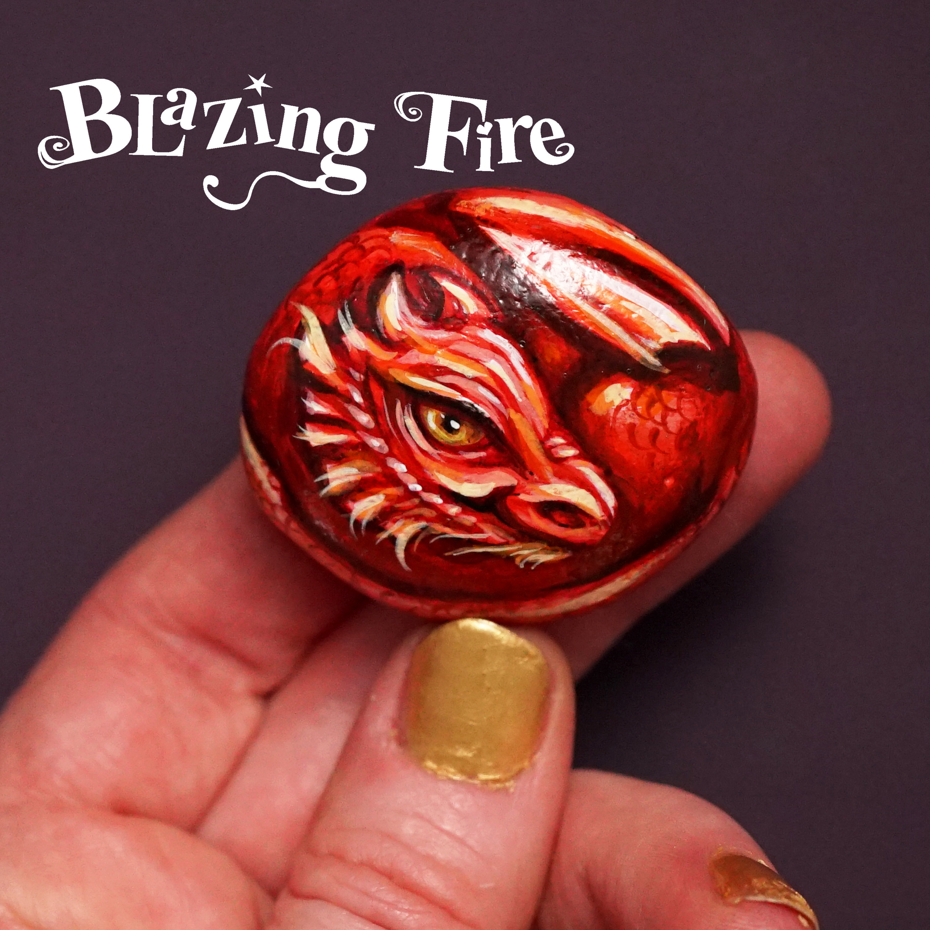Painted Dragon Worry Stone