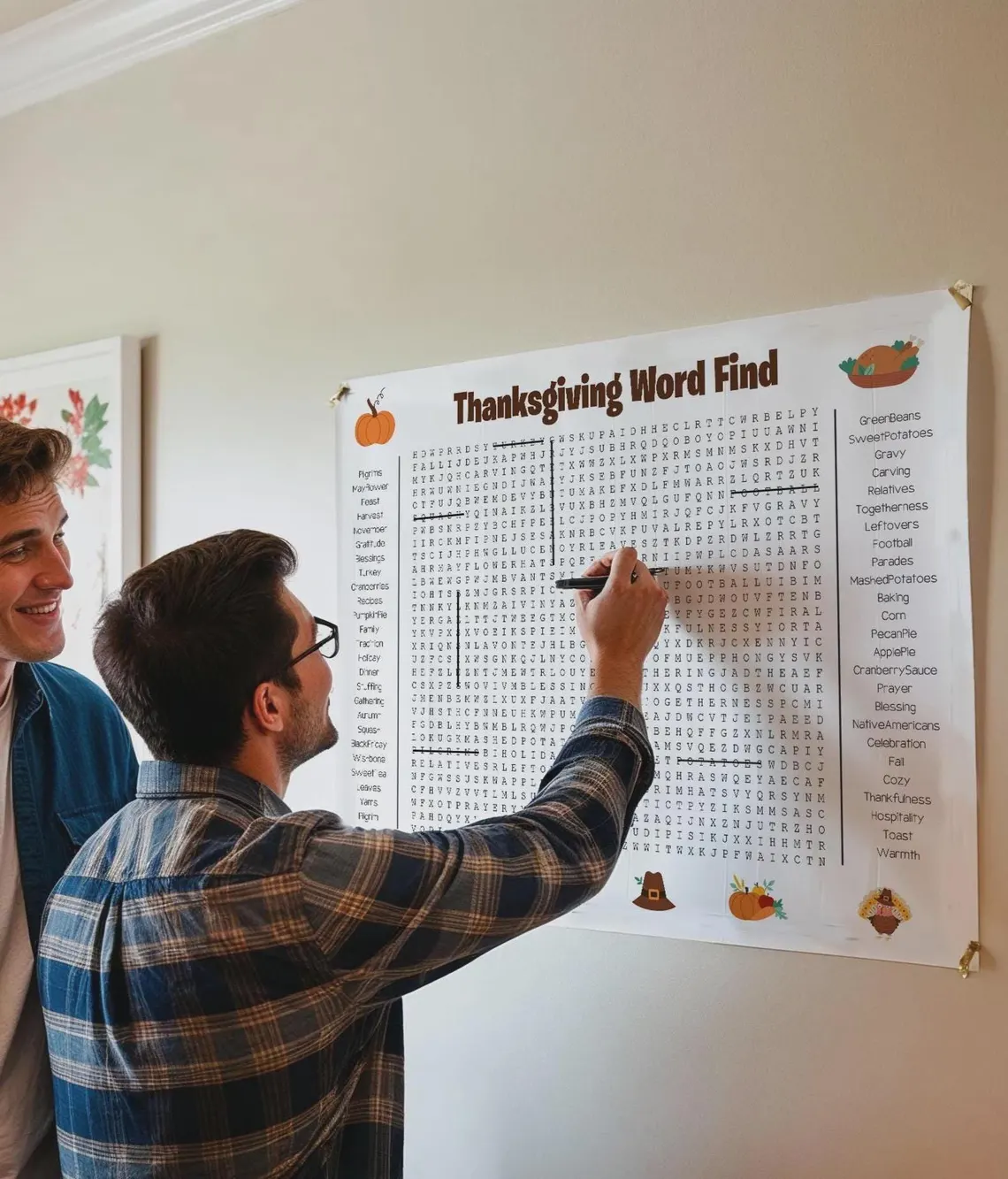 ⏰ Jumbo Thanksgiving & Christmas Word Search Poster – Giant 36"x24" Wall Game! 🎉
