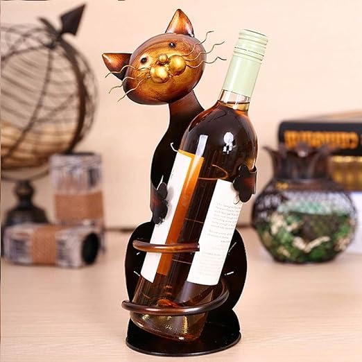 🍷Brass Metal Cat Wine Bottle Holder🍾