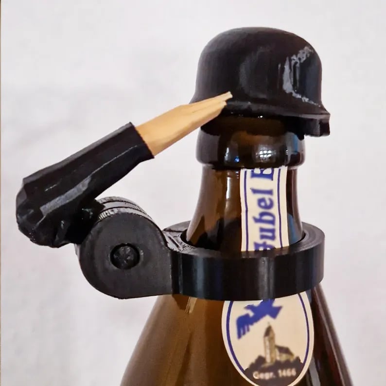 Soldier Salute Beer Bottle Helmet