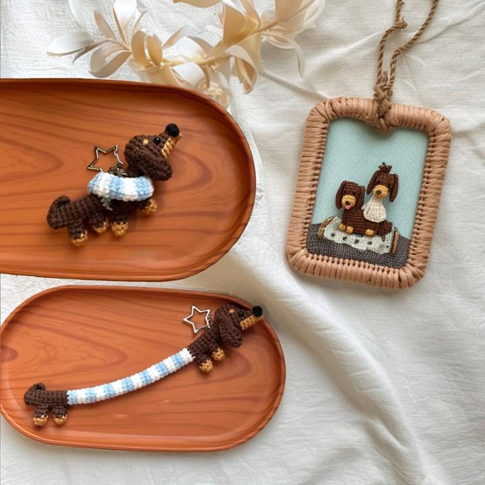 Crochet Dachshund Keychain