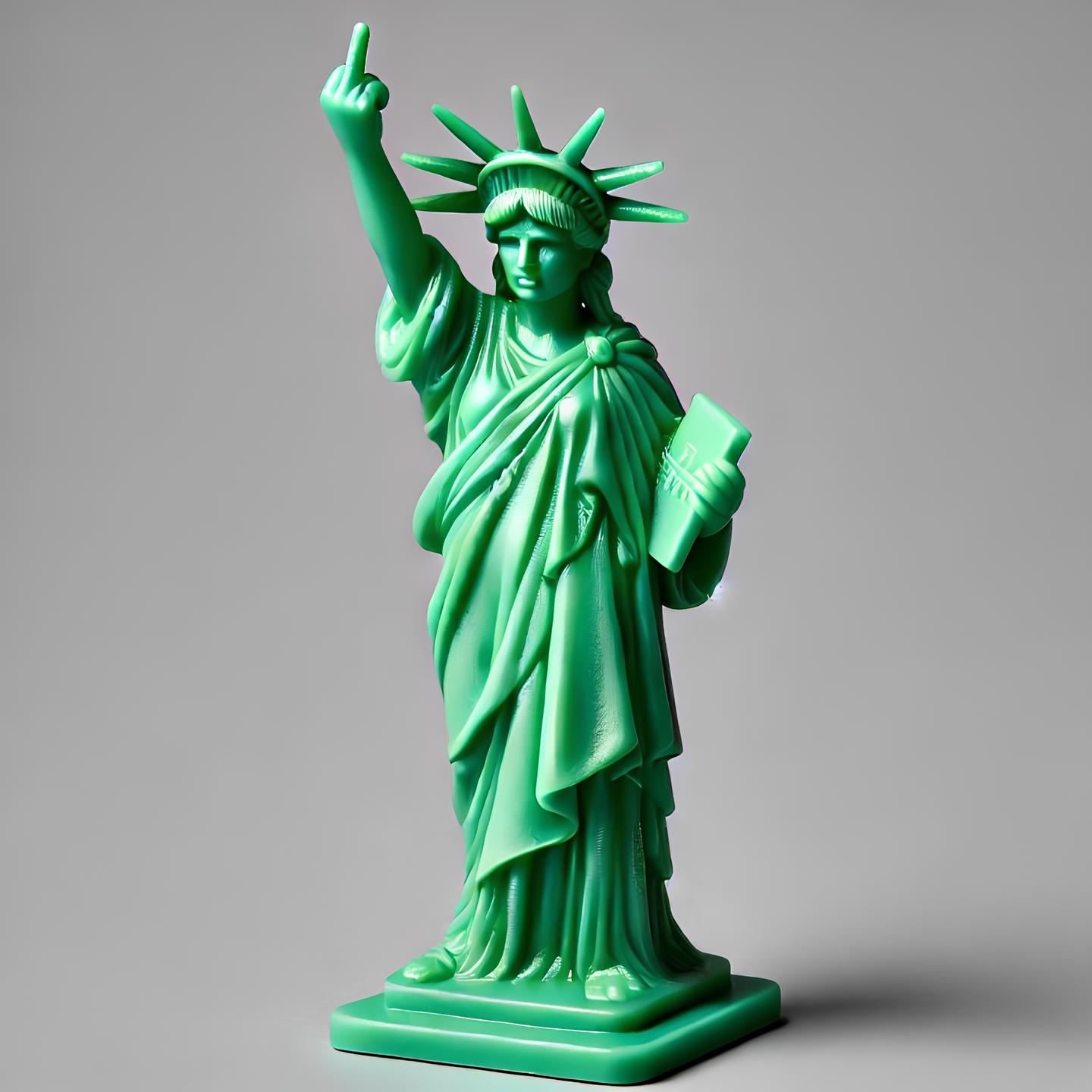 Liberty Statue with Attitude – Flipping the Bird!